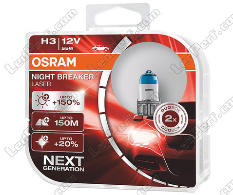 Packung mit 2 Lampen H3 Osram Night Breaker Laser + 150% - 64151NL-HCB